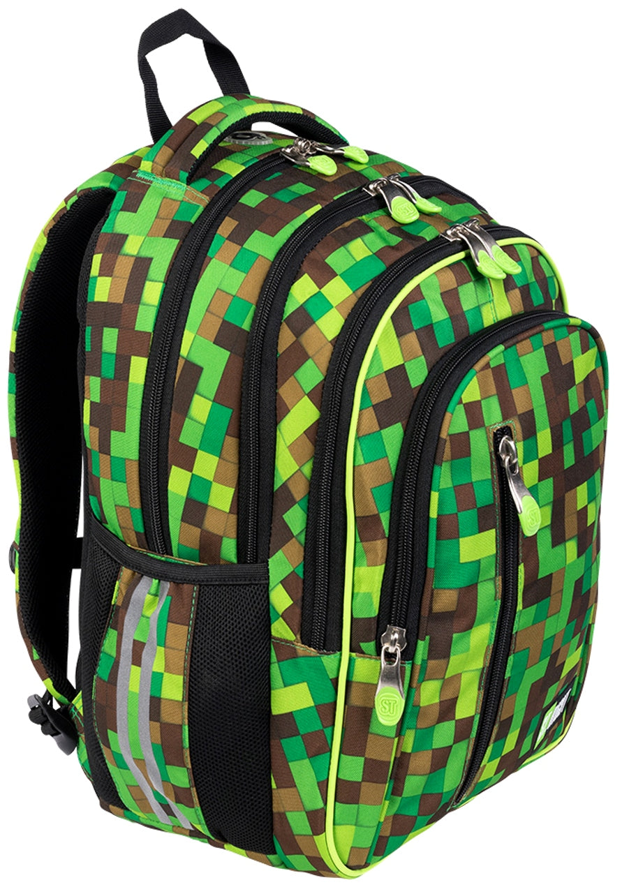 MASTER GAMER Pixele St.Right green 22 l multi-chamber school backpack Packaging status original