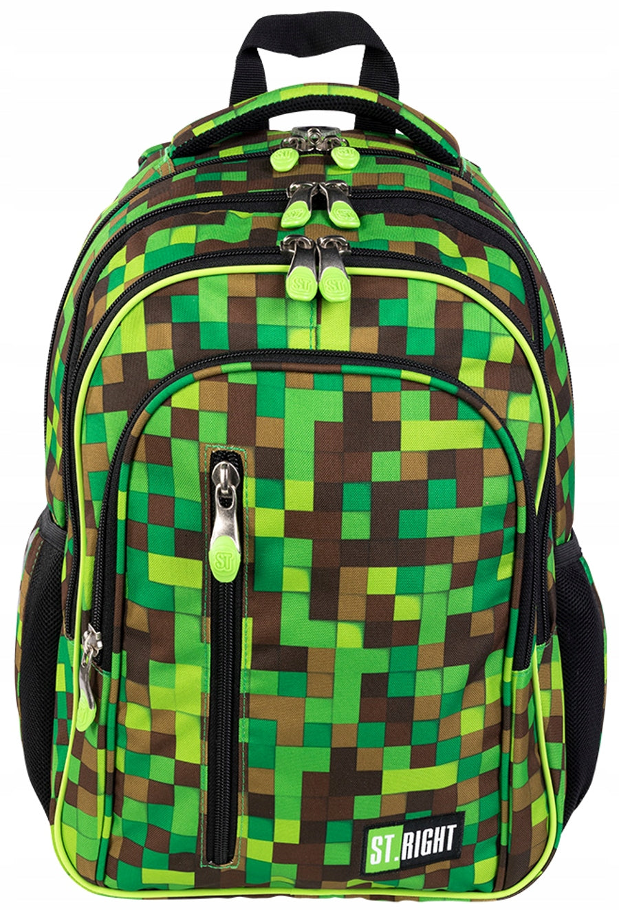 MASTER GAMER Pixele St.Right green 22 l multi-chamber school backpack