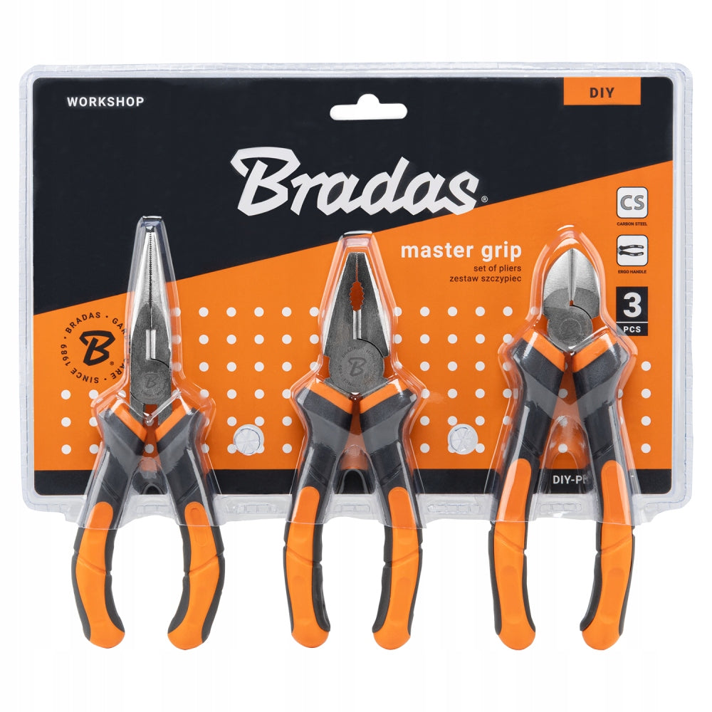 MASTER GRIP pliers set 3 pieces nickel plated DIY-PL12/1SET Manufacturer code DIY-PL12/1SET