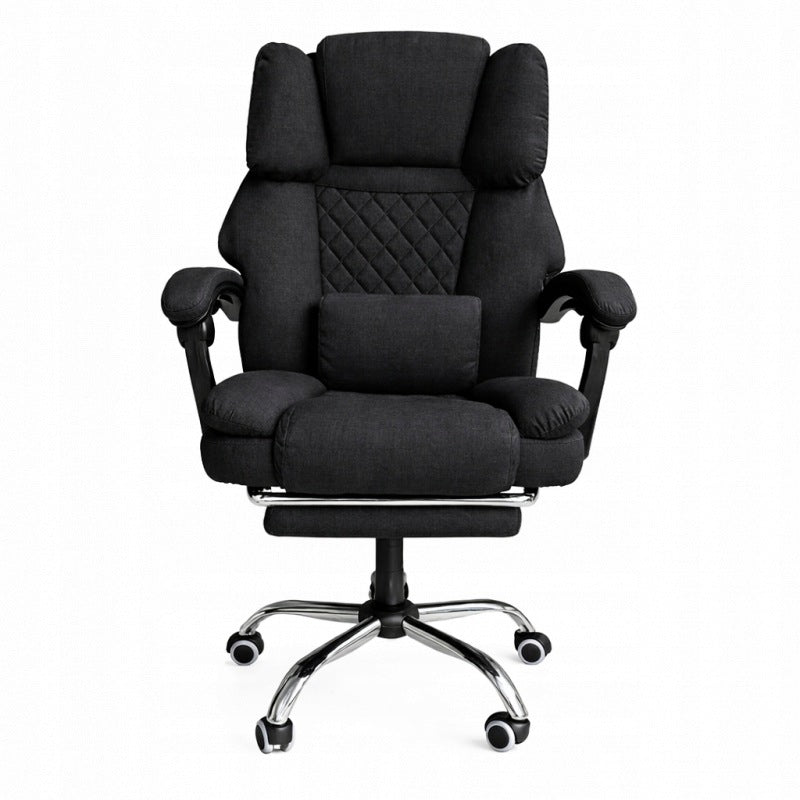 MASTER Swivel Office Chair with Footrest and Massage Pillow - Black Furniture depth 51 cm
