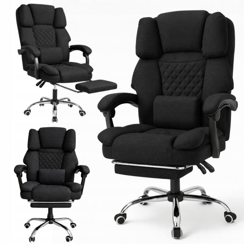 MASTER Swivel Office Chair with Footrest and Massage Pillow - Black
