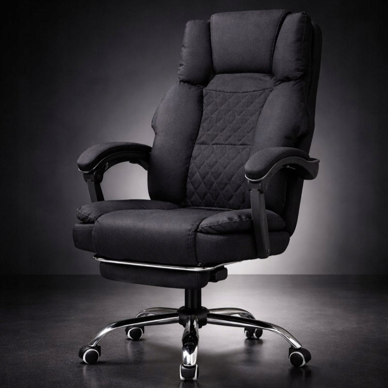 MASTER swivel office chair with footrest and massage cushion - black MAT Packaging status original