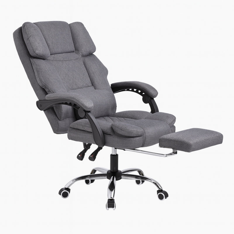 MASTER swivel office chair with footrest and massager - grey MATERIAL Furniture depth 51 cm