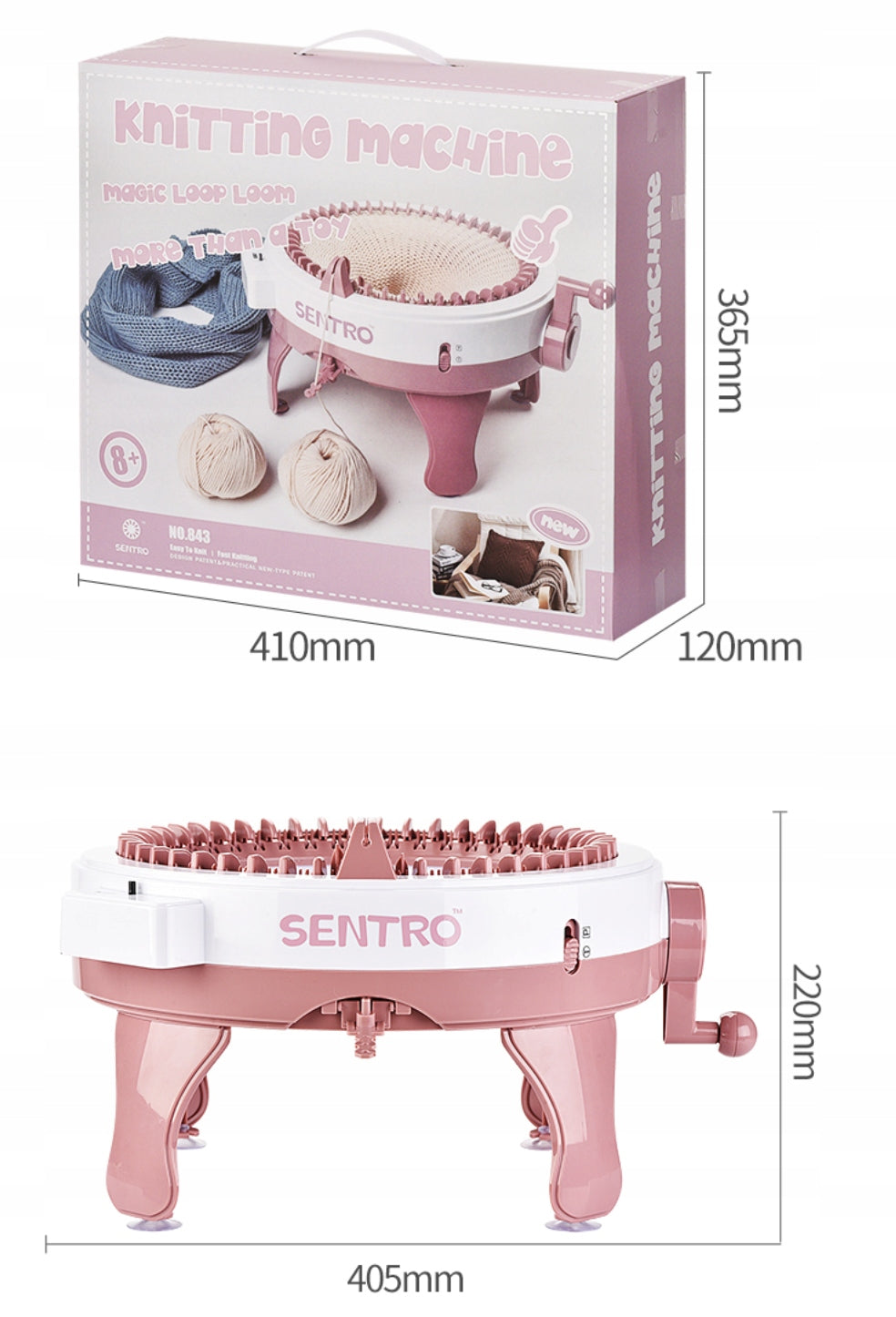 MASZYNA DZIEWIARSKA DO ROBIENIA NA DRUTACH WRZECIONO 48 IGIEŁ ZESTAW Model Sewing Machine 843