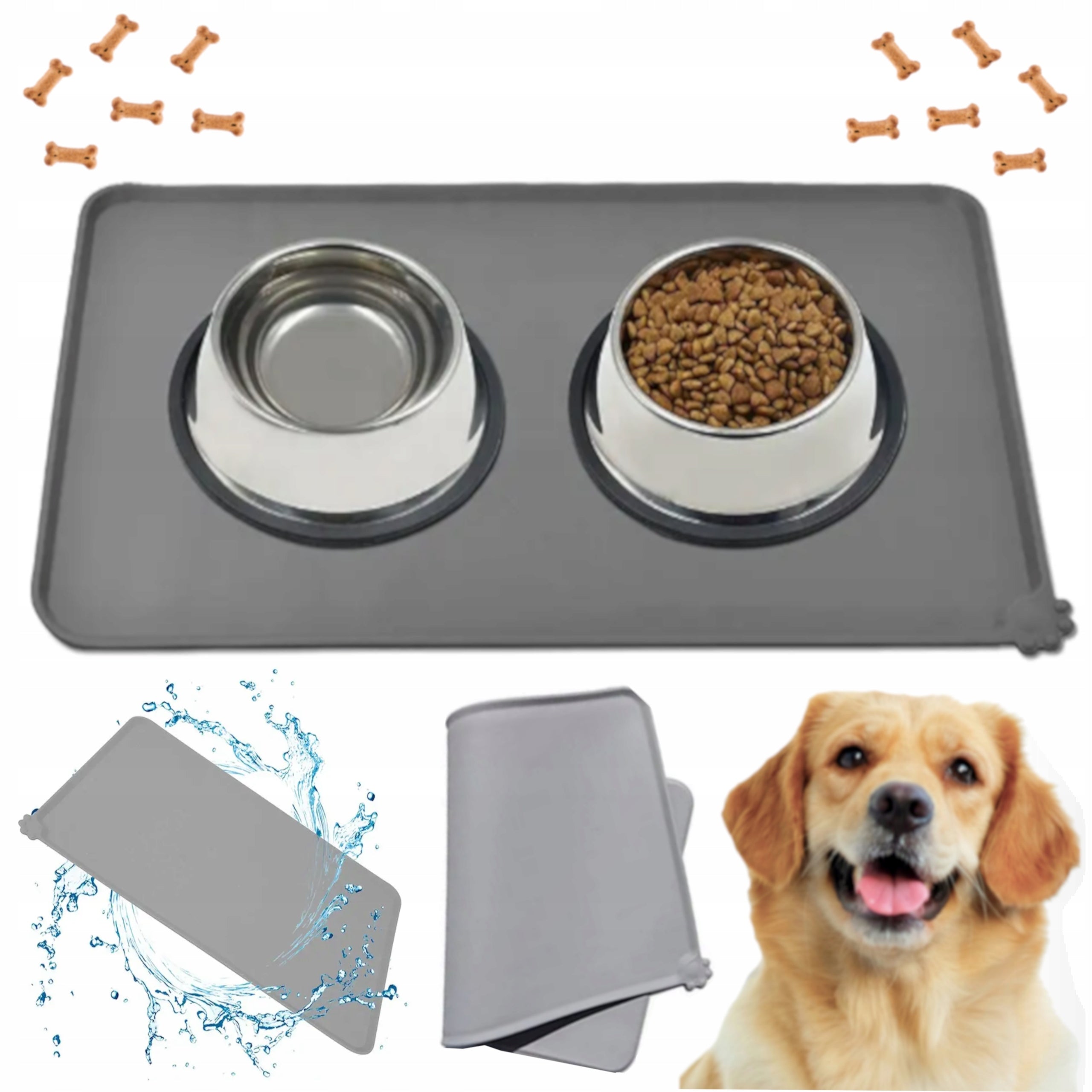 MAT BOWL PAD CAT DOG BOWL LARGE SILICONE NON-SLIP