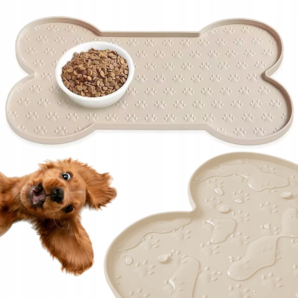 MAT CAT DOG BOWL PAD SILICONE 50x26 SOFT DURABLE BONE