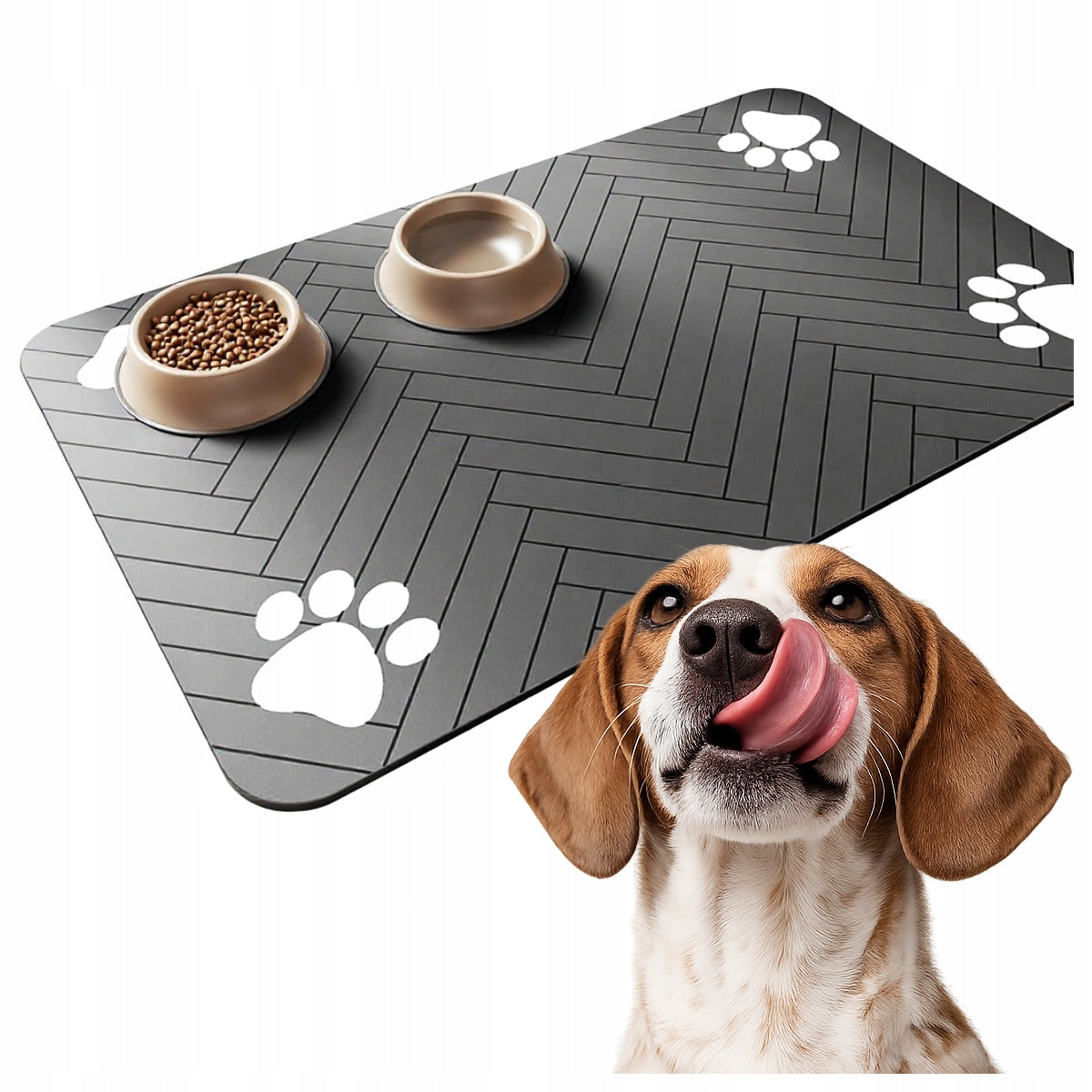 MAT CAT DOG BOWL PAD WATERPROOF NON-SLIP 70x60CM