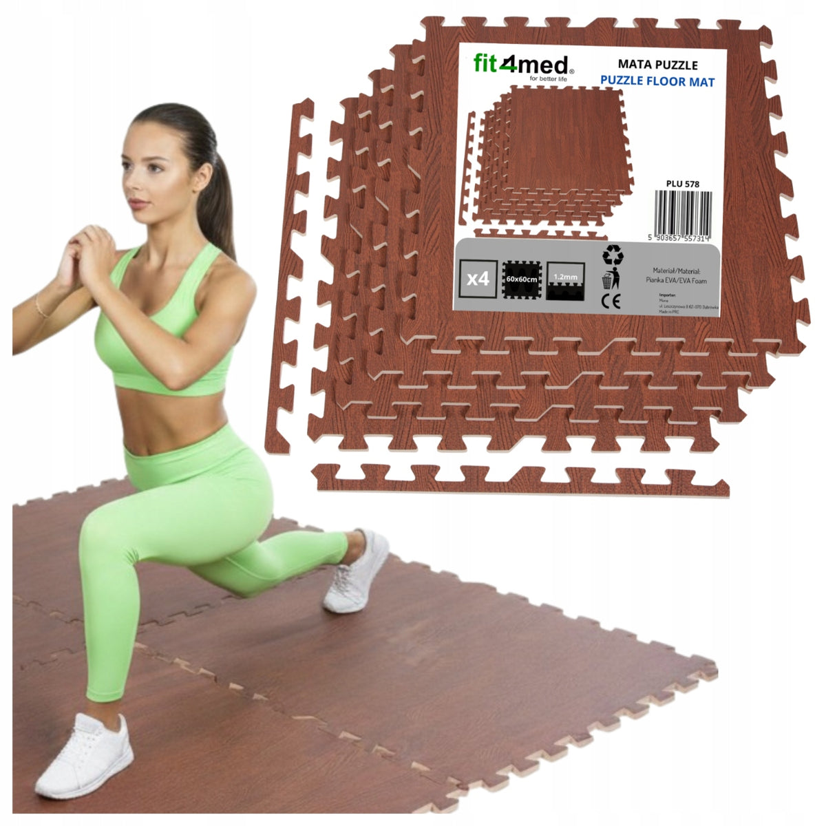 MAT FOAM PUZZLE PROTECTIVE FLOOR THICK FOR EXERCISES UNDER EQUIPMENT 1,44M2