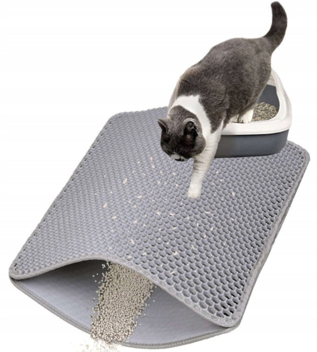 MAT FOR LITTER BOX CAT WIPER GREY WATERPROOF PAD 61x38cm