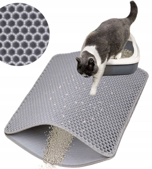 MAT FOR LITTER BOX CAT WIPER GREY WATERPROOF PAD 76x61cm Packaging status original