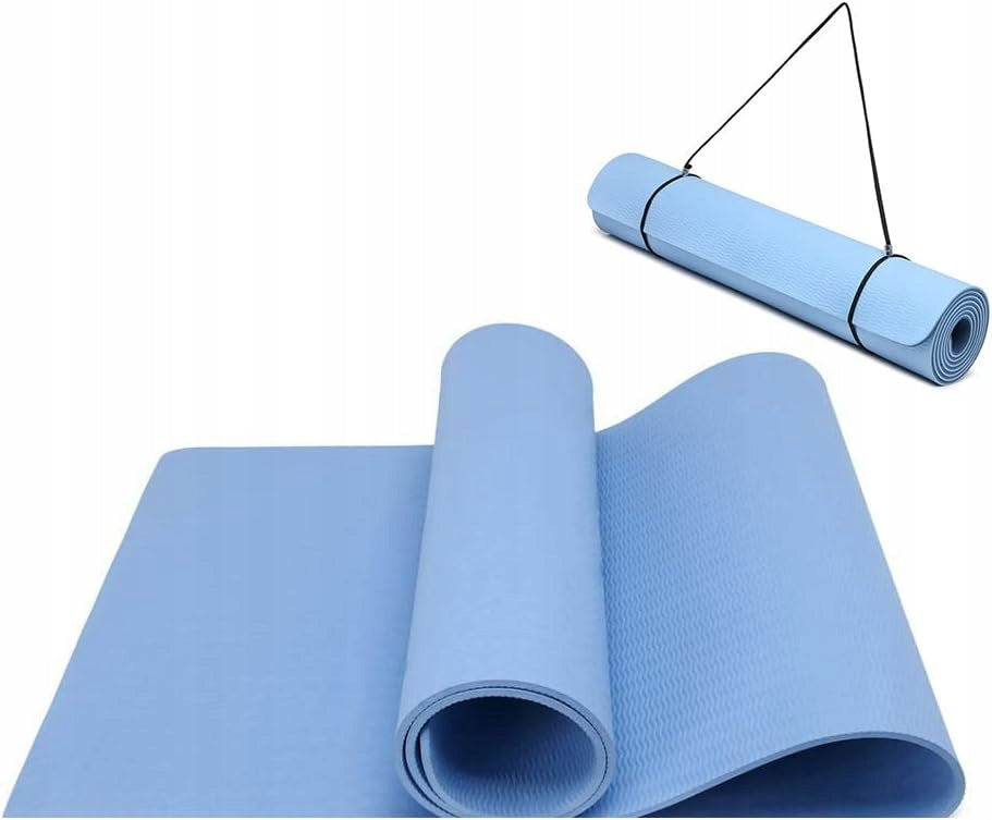 MAT FOR YOGA EXERCISE FITNESS NON-SLIP BLUE 180x60 cm