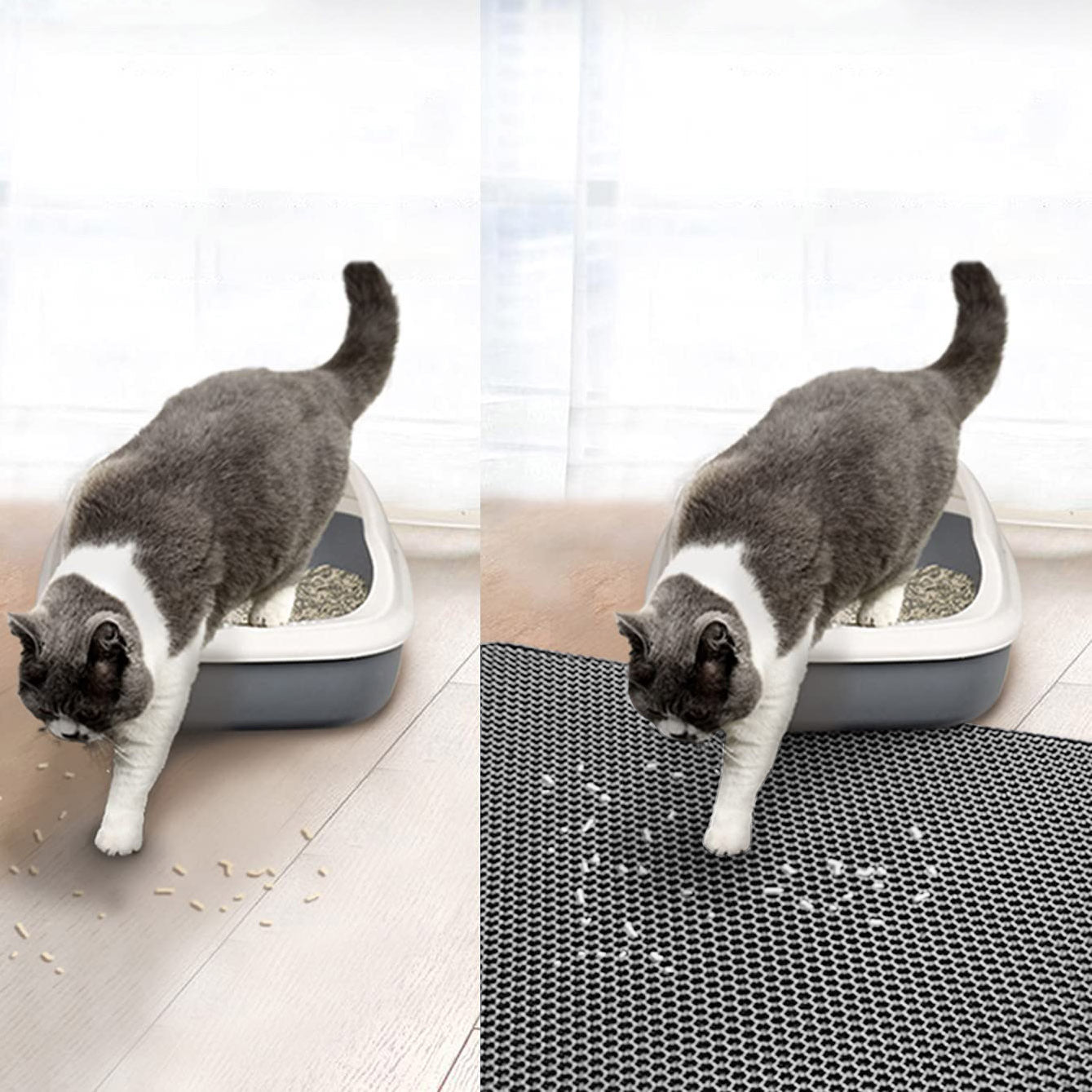 MAT LITTER BOX WIPER FOR CAT ANIMALS FOR LITTER PAD GREY Brand Gockowiak