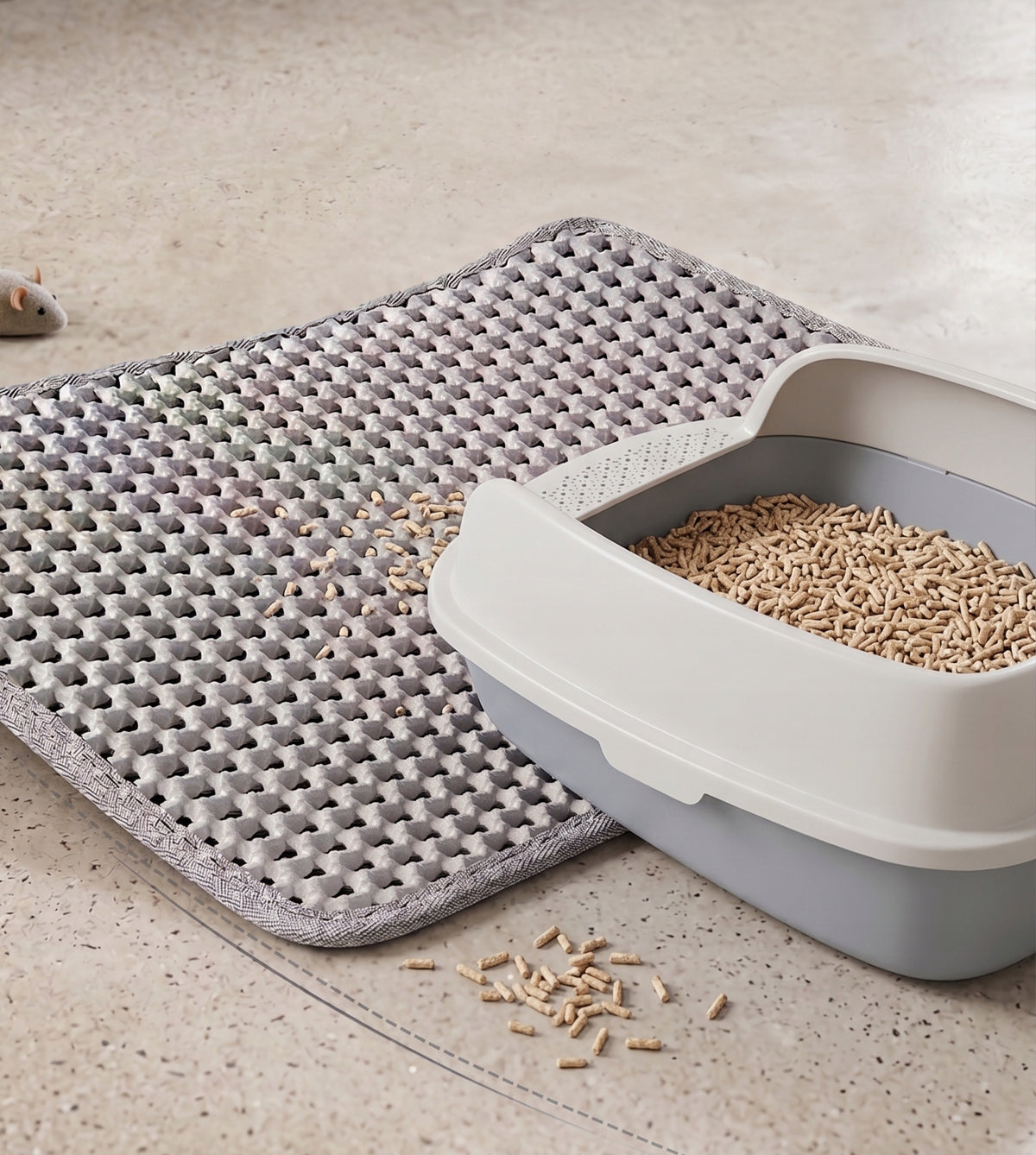 MAT PRACTICAL LITTER BOX WIPER GREY 55x75cm LITTER SOLUTION Packaging status original
