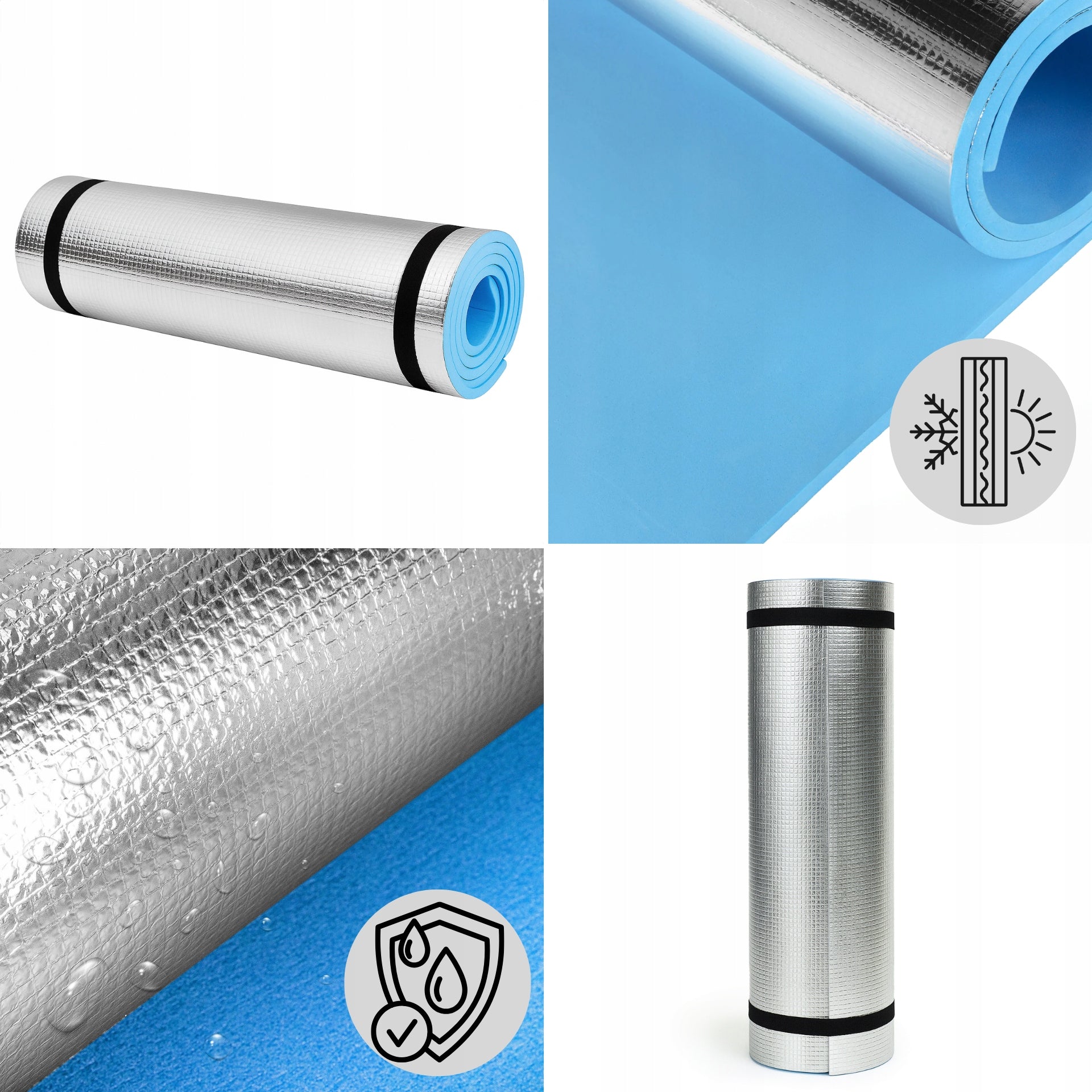 MAT TOURIST MAT THERMAL INSULATION FOR CAMPING SLEEPING FOAM THICK Manufacturer code Karimata termiczna 1cm aluminiowa mata