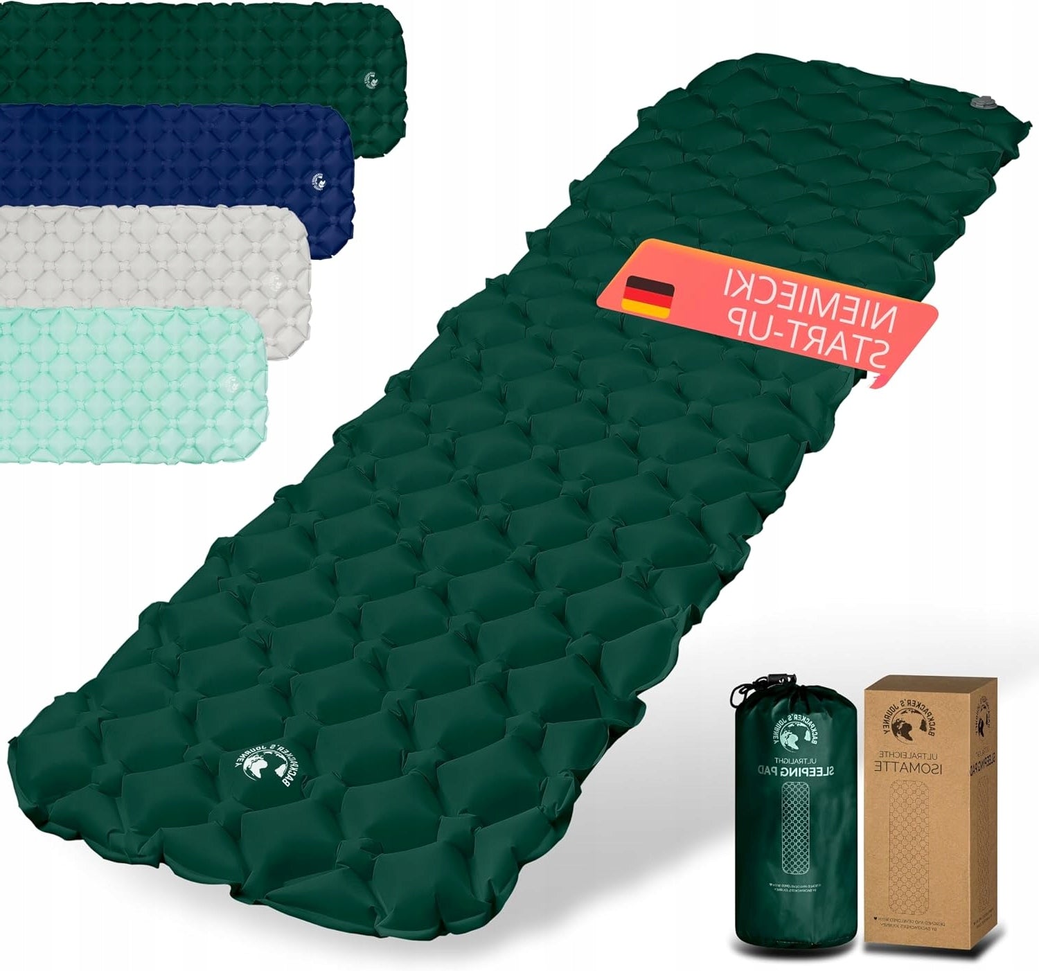 MAT ULTRA-LIGHT INFLATABLE MAT 490 G FOR BICYCLE AND CAMPING