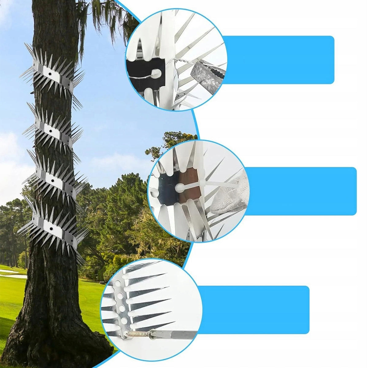 MAT WITH SPIKES REPELLENT CATS DOGS MARTENS BIRDS ANIMALS 100*3cm Use Against martens