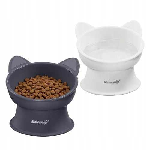 MATEEYLIFE RAISED CAT BOWL 2 PIECES RAISED CAT BOWL WITH Packaging status original