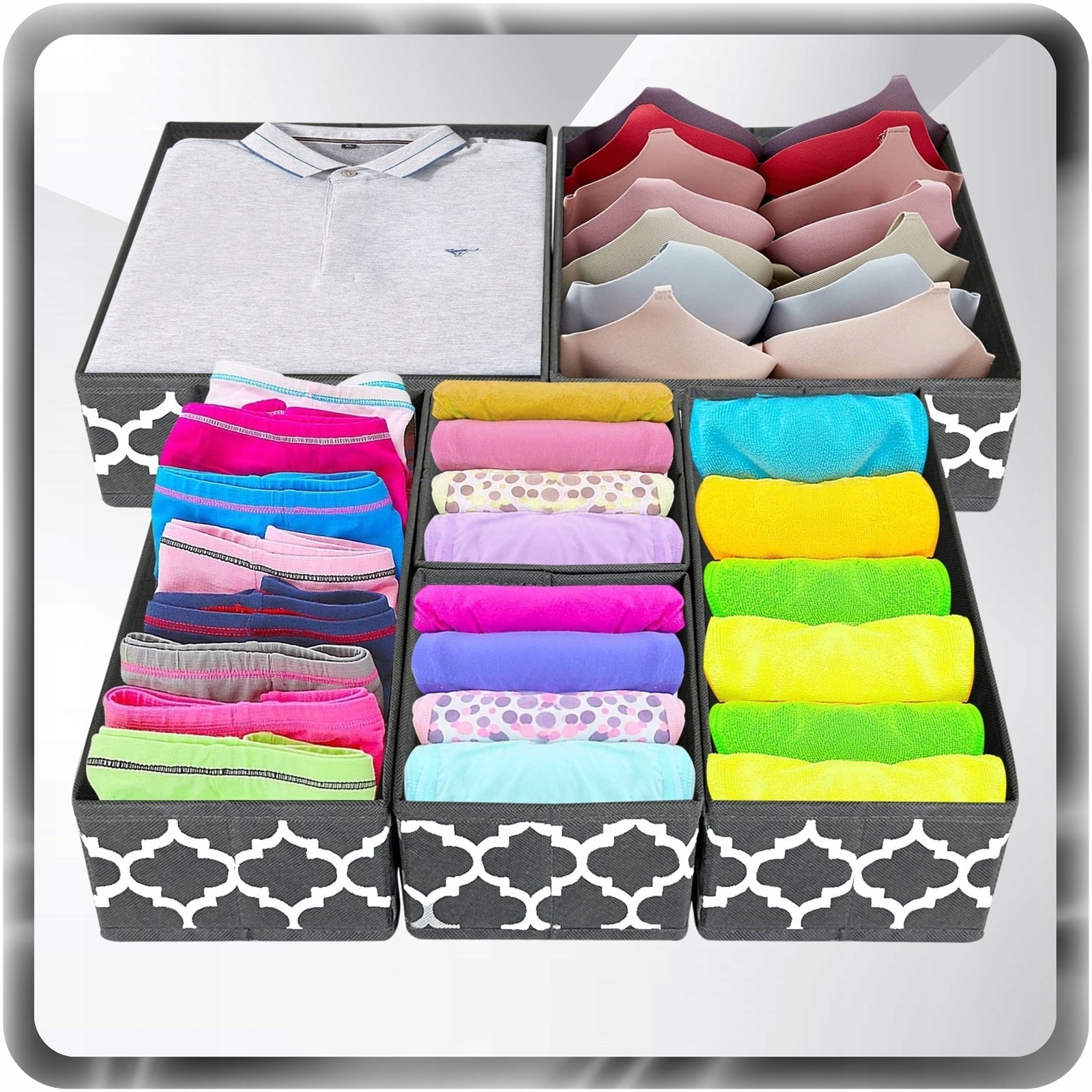 MATERIAL FOLDING CONTAINER SET 6x FABRIC DRAWER CABINET ORGANIZER Brand no brand