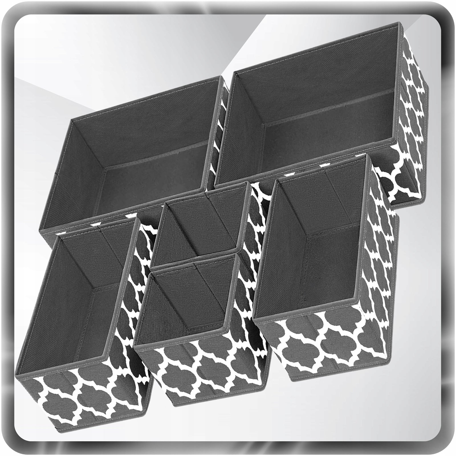 MATERIAL FOLDING CONTAINER SET 6x FABRIC DRAWER CABINET ORGANIZER Packaging status original
