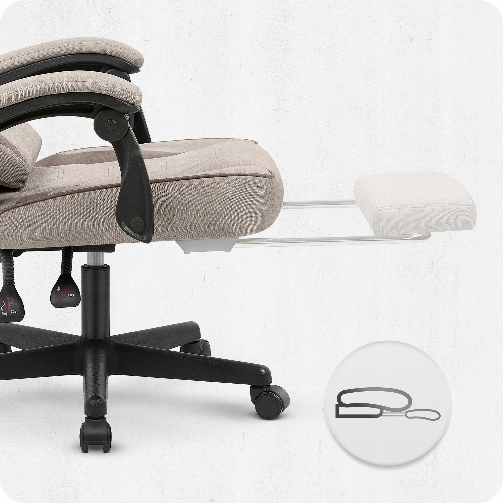MATERIAL GAMING CHAIR CABRO C502 BEIGE BLACK Furniture depth 54 cm