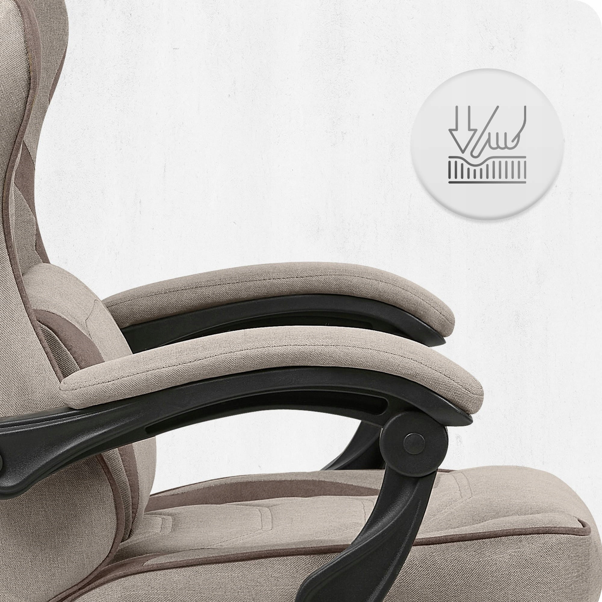 MATERIAL GAMING CHAIR CABRO C502 BEIGE BLACK Furniture height 125 cm