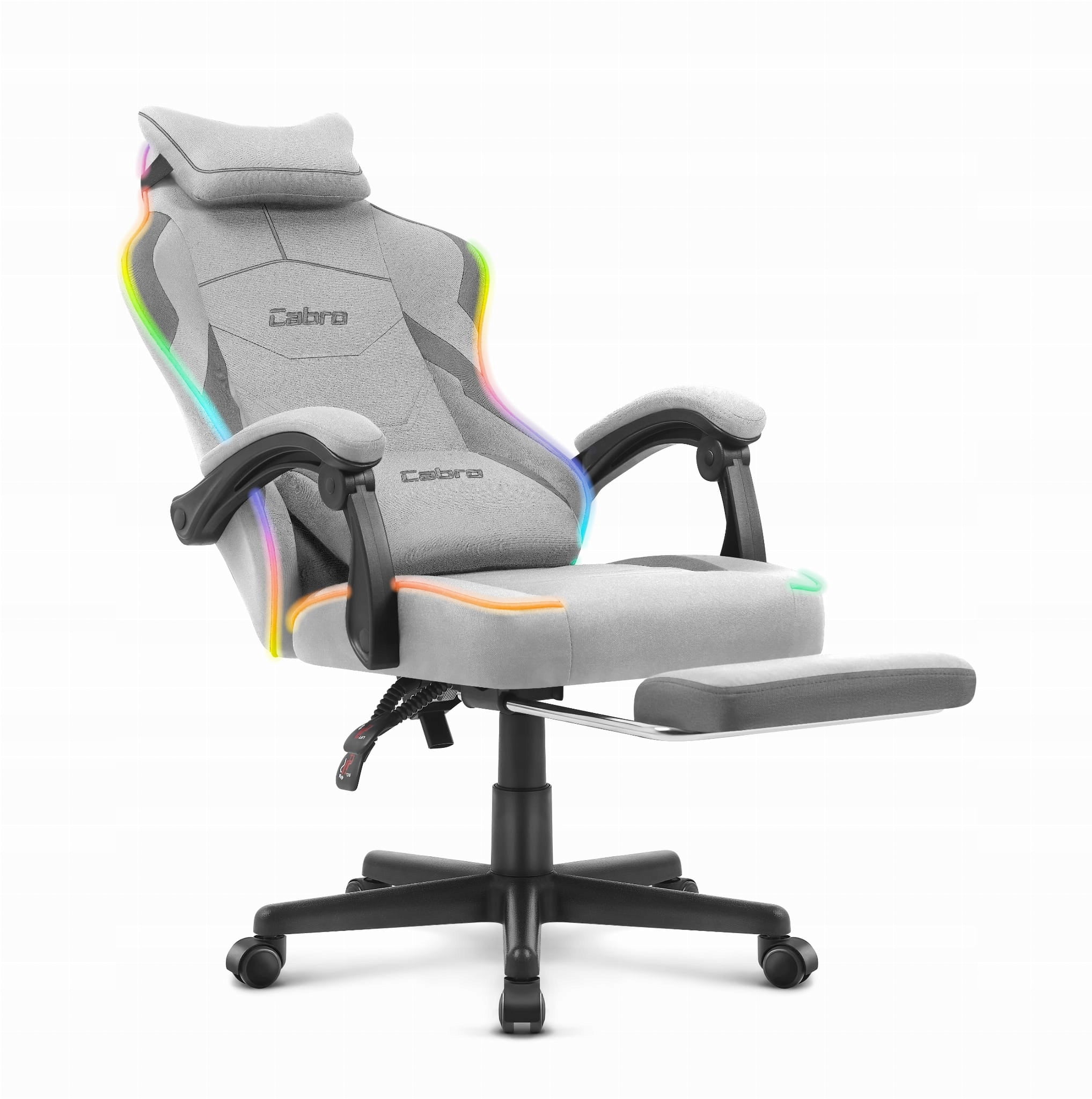 MATERIAL GAMING CHAIR CABRO C502 GREY BLACK LED RGB Manufacturer code 5907196011290