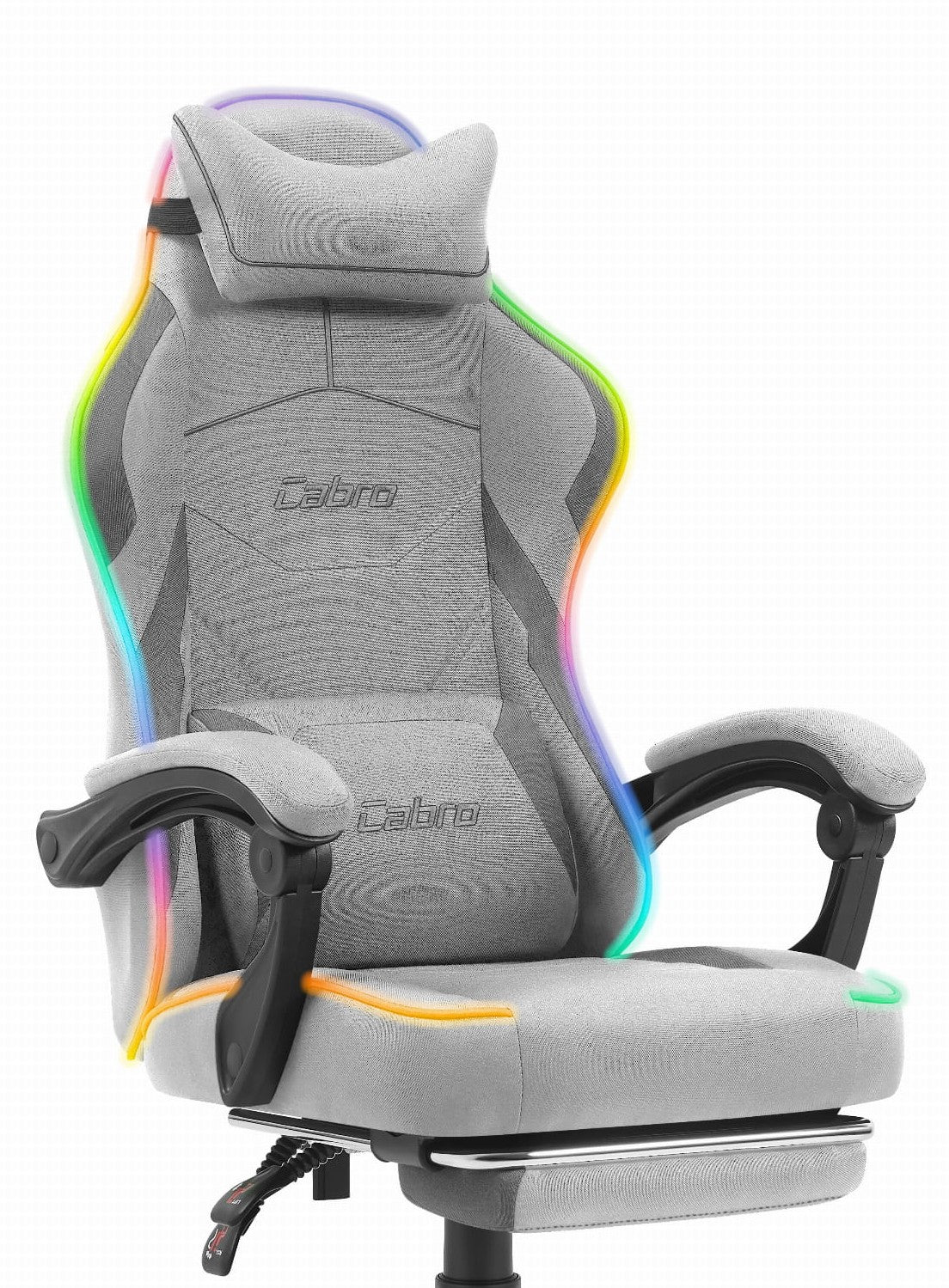 MATERIAL GAMING CHAIR CABRO C502 GREY BLACK LED RGB