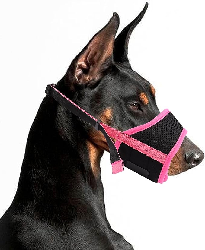 MATERIAL MUZZLE WITH MESH FOR SMALL DOG M BLACK PINK Manufacturer code 11144555663322