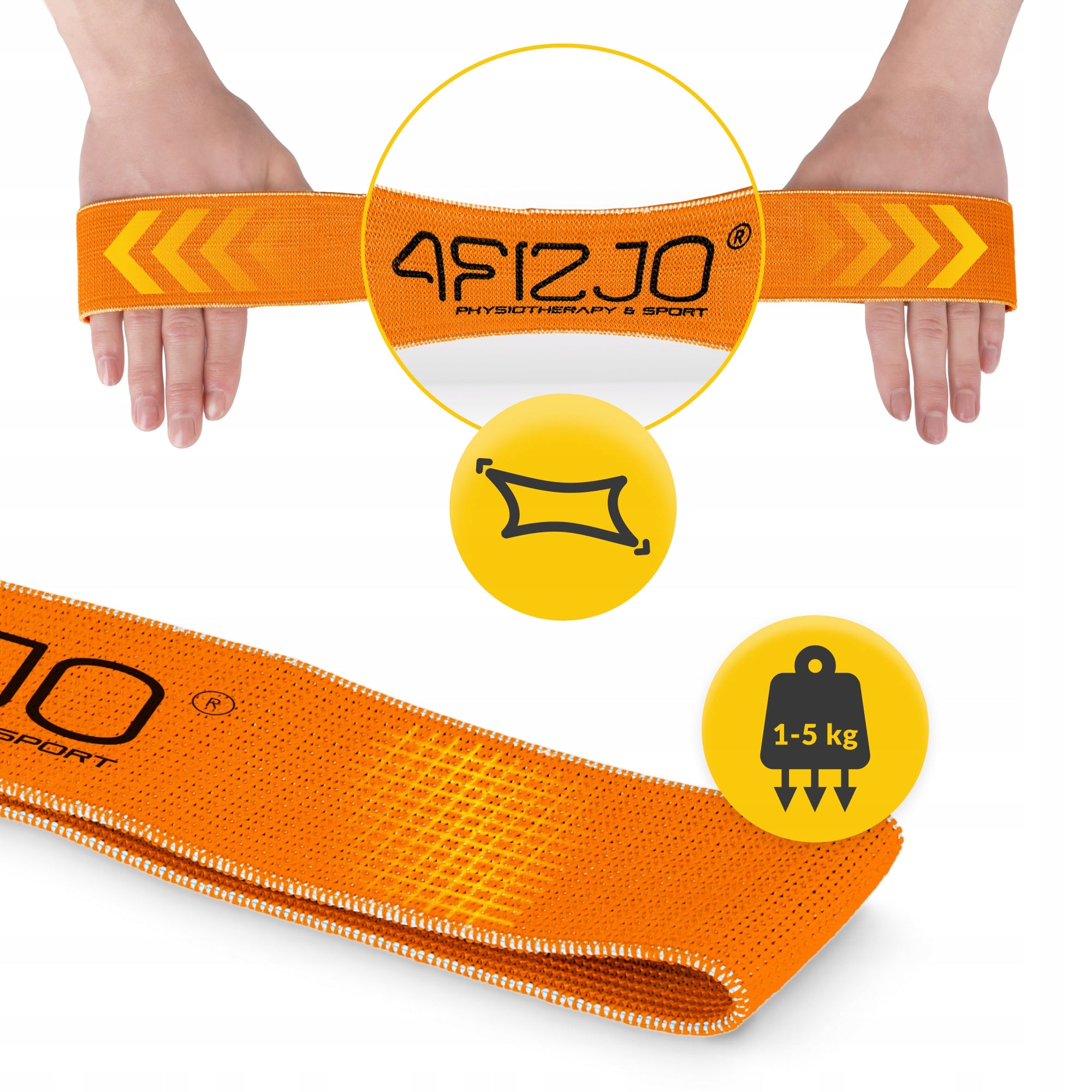 MATERIAL RUBBER FLEX BAND MINI FOR EXERCISE FITNESS PILATES RESISTANCE 1-5 kg Manufacturer code FLEX BAND ORANGE 1-5 kg