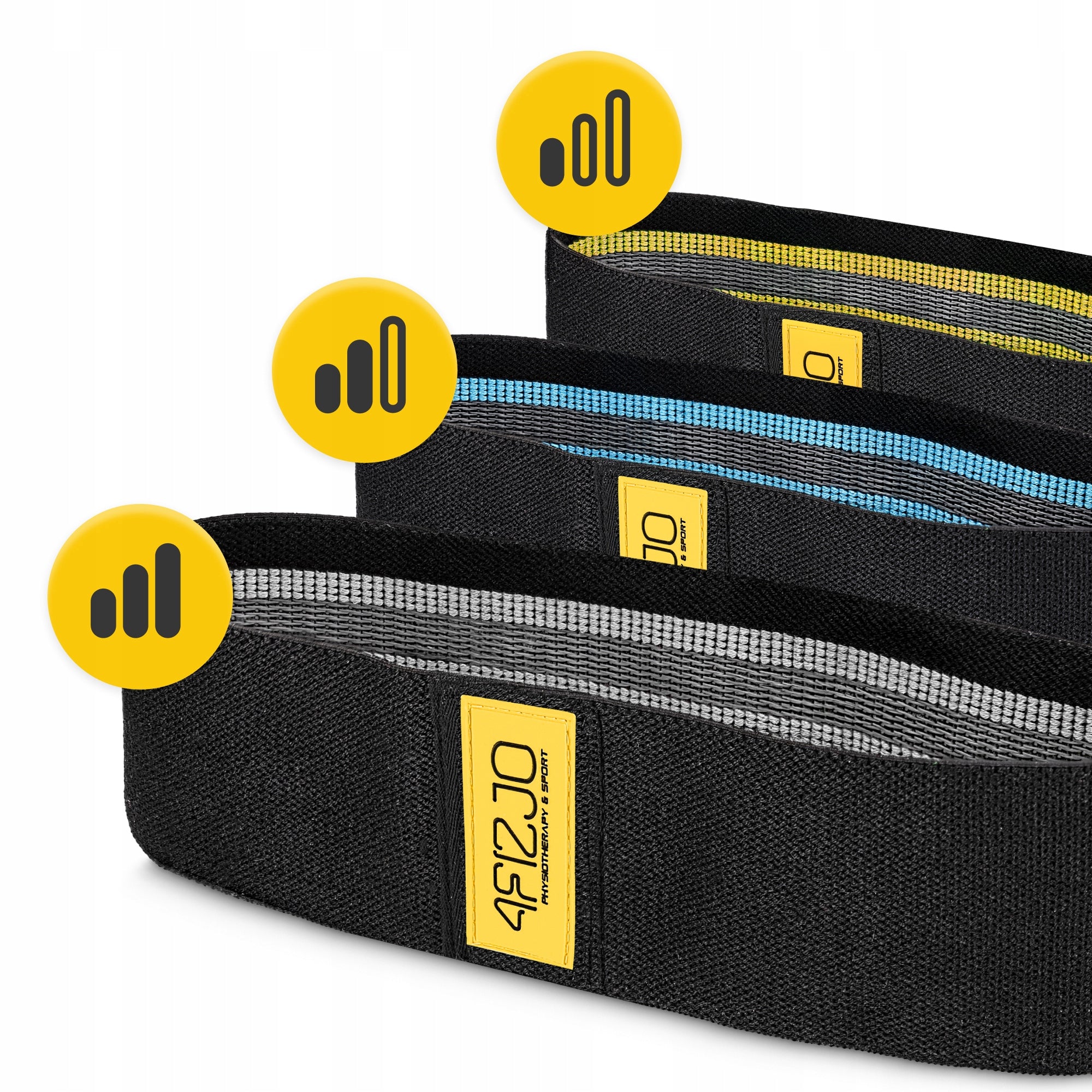 MATERIAL RUBBERS FOR EXERCISE FITNESS SET NON-SLIP HIP BAND 3PCS. Width 80 mm