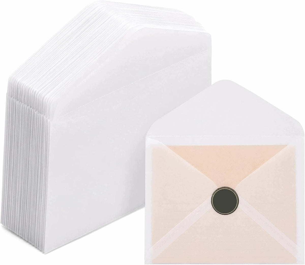 MATT PARCHMENT ENVELOPES 125X185MM 50PCS TRANSPARENT
