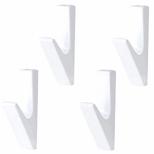 MATTE WHITE ALUMINUM WALL HOOKS FOR ACOUSTIC PANELS 4 PACK