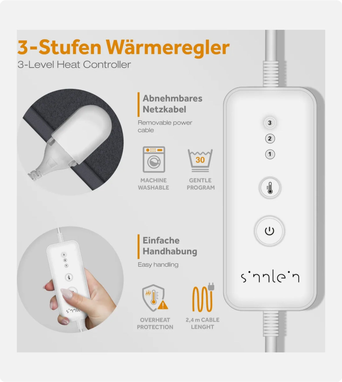 MATTRESS COVER Electrically heated 190x80 cm Adjustable Modes Packaging status original