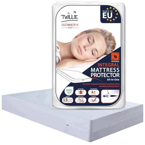 MATTRESS COVER WATERPROOF 80X190X15 ANTI-PLUSH OEKO TEX metal Color white