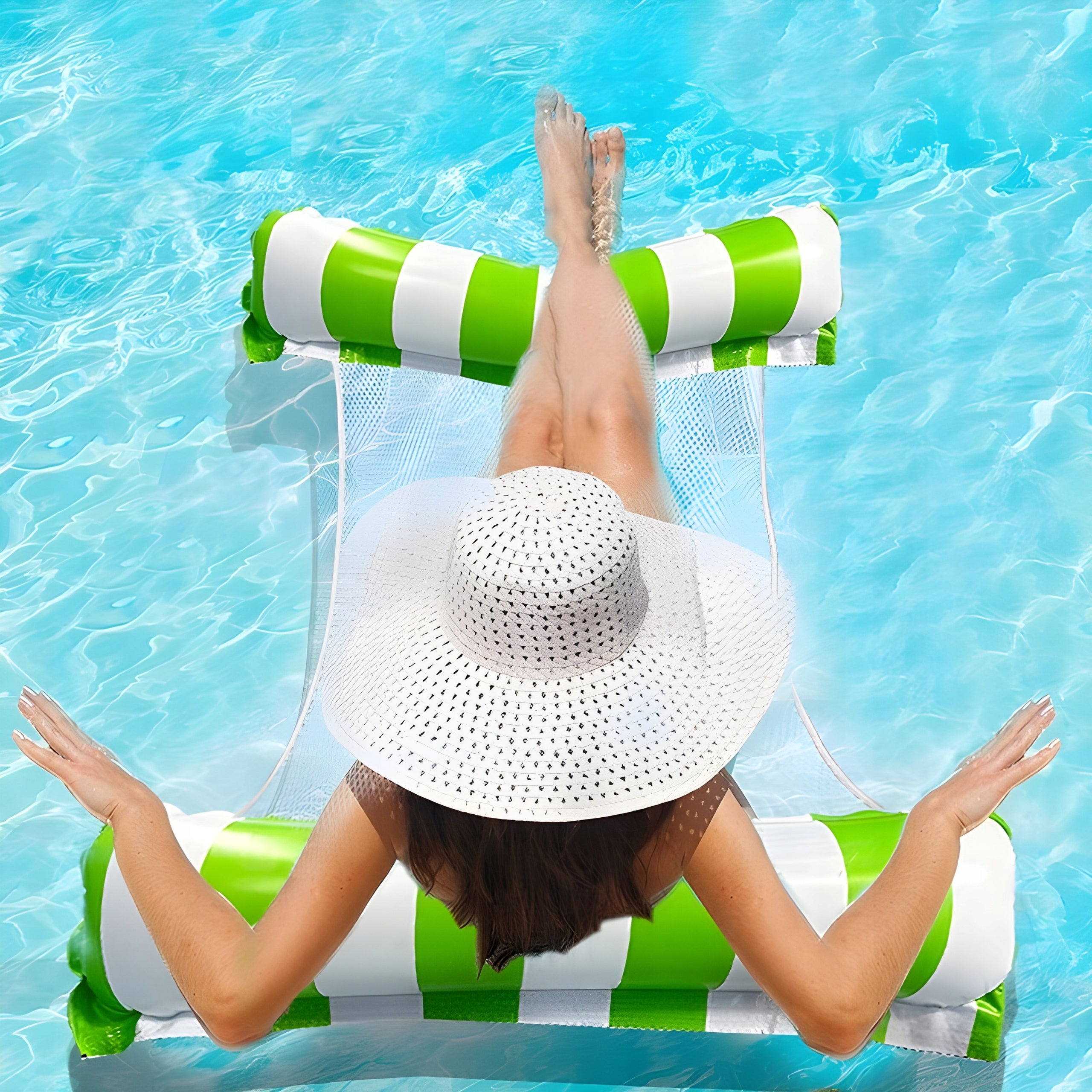 MATTRESS HAMMOCK INFLATABLE WATER PONTOON FOR SWIMMING WATER POOL MESH 115x66cm Brand Shopek