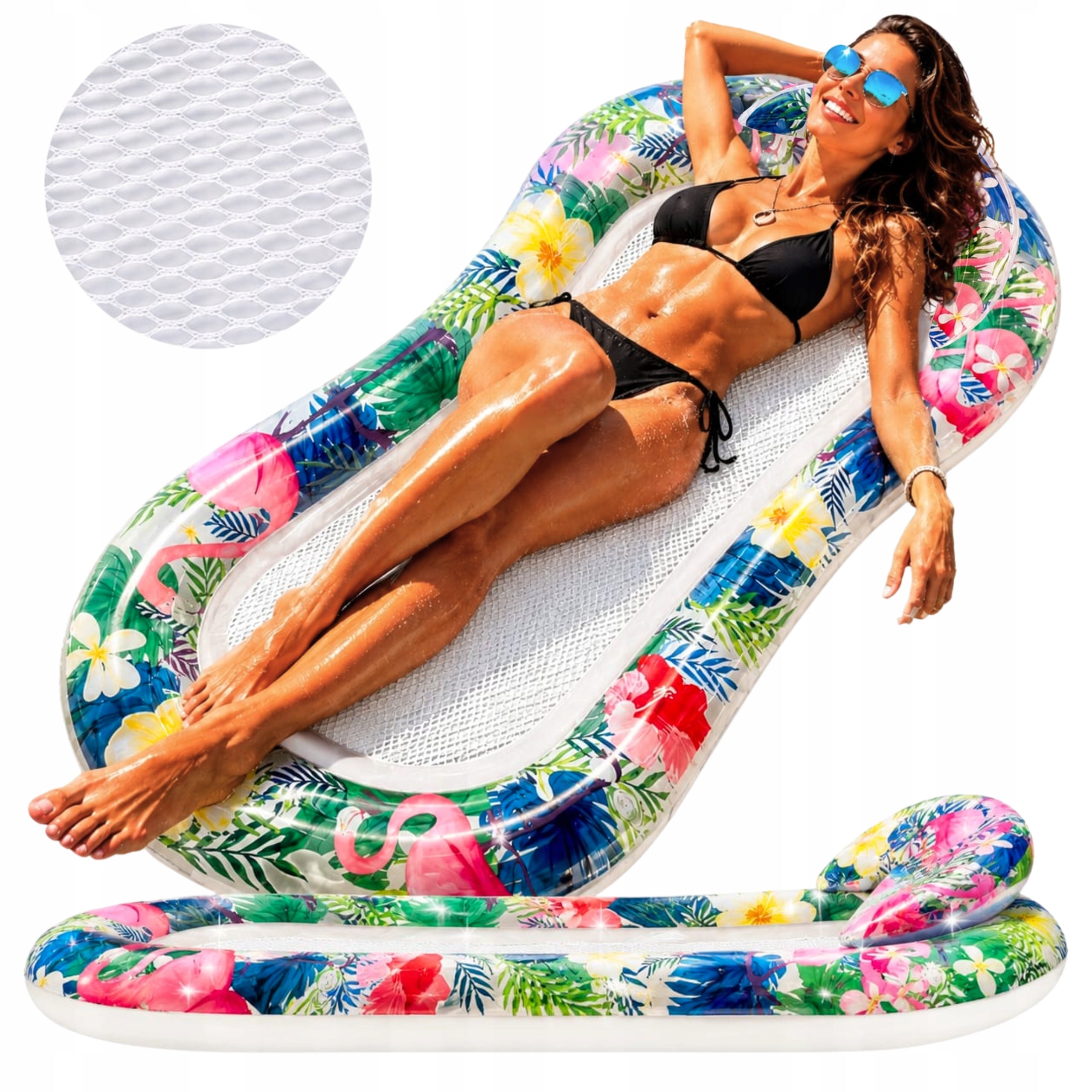 MATTRESS HAMMOCK INFLATABLE WATER PONTOON FOR SWIMMING WATER POOL MESH 160x90cm