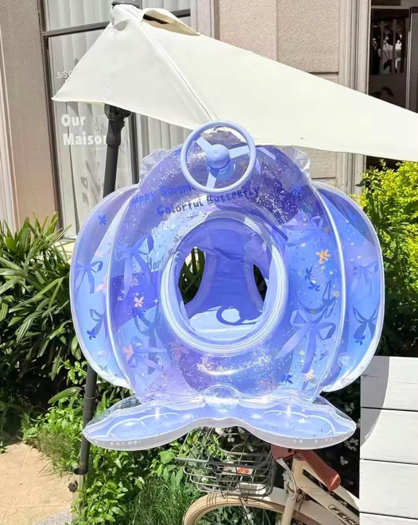 MATTRESS INFLATABLE MERMAID WHEEL FOR CHILDREN WITH STEERING WHEEL SEAT FOR SWIMMING POOL Length 58 cm