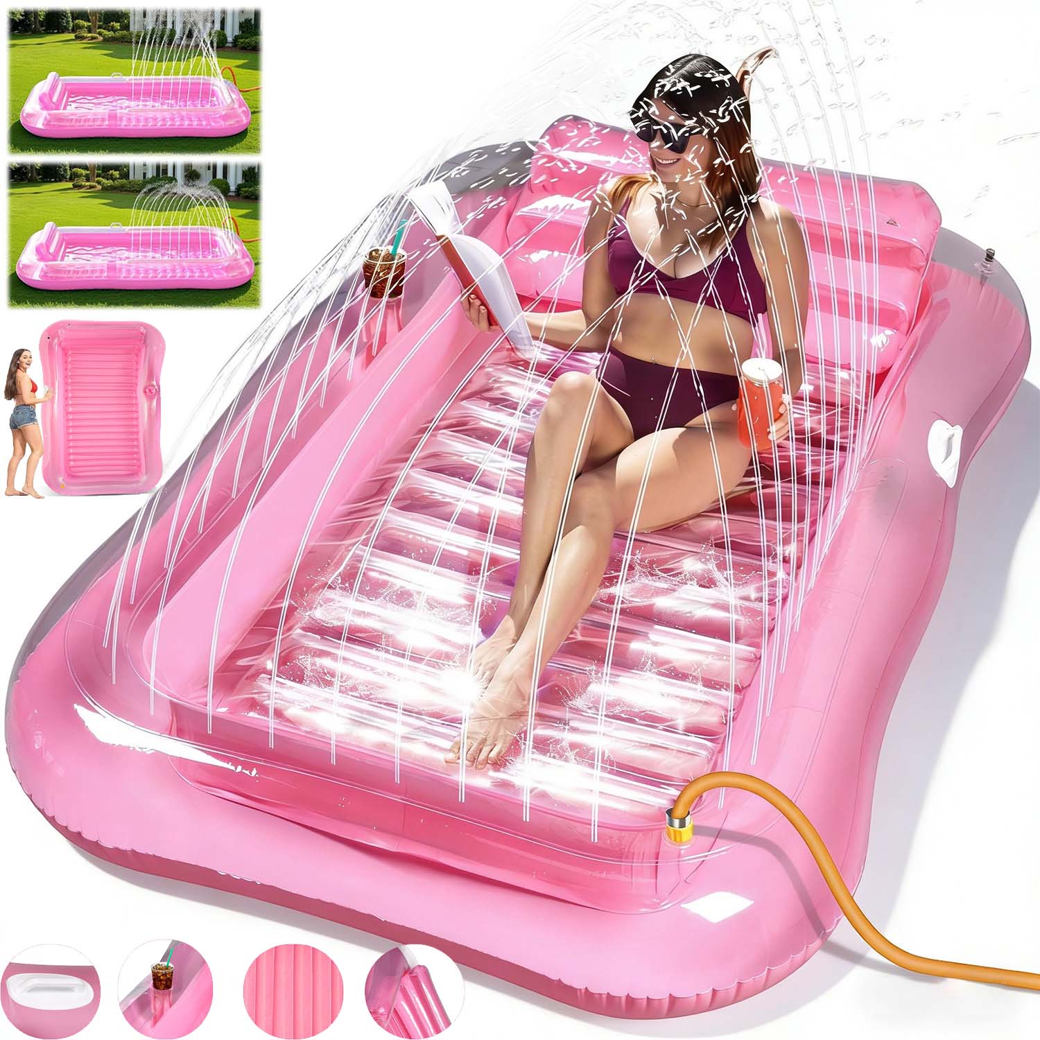 MATTRESS INFLATABLE TWO PEOPLE FOR POOL WATER BEACH CHAIR HAMMOCK HEADREST