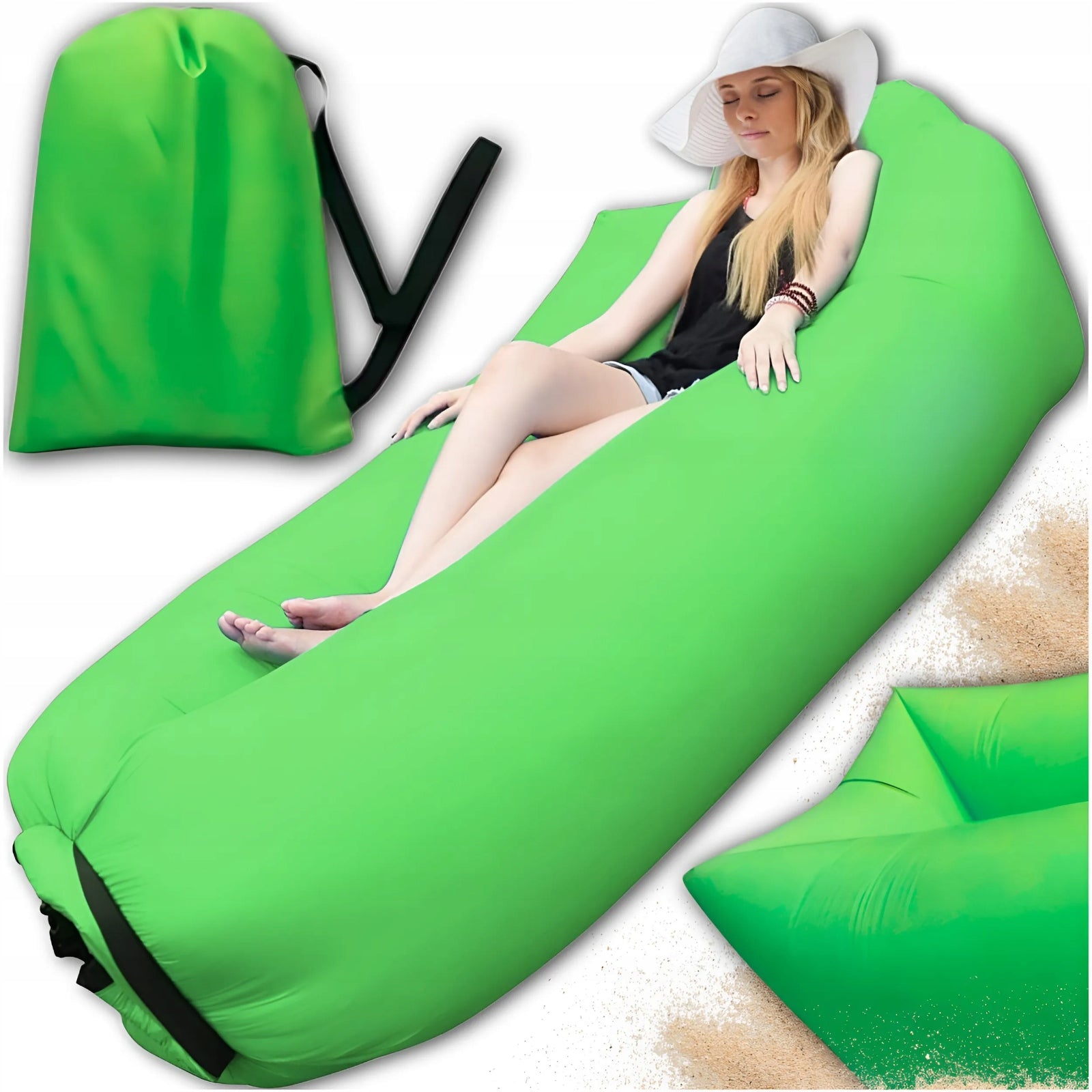 MATTRESS LOUNGER INFLATABLE SOFA BED LAZY BAG AIR FOR BEACHES ARMCHAIR XXL