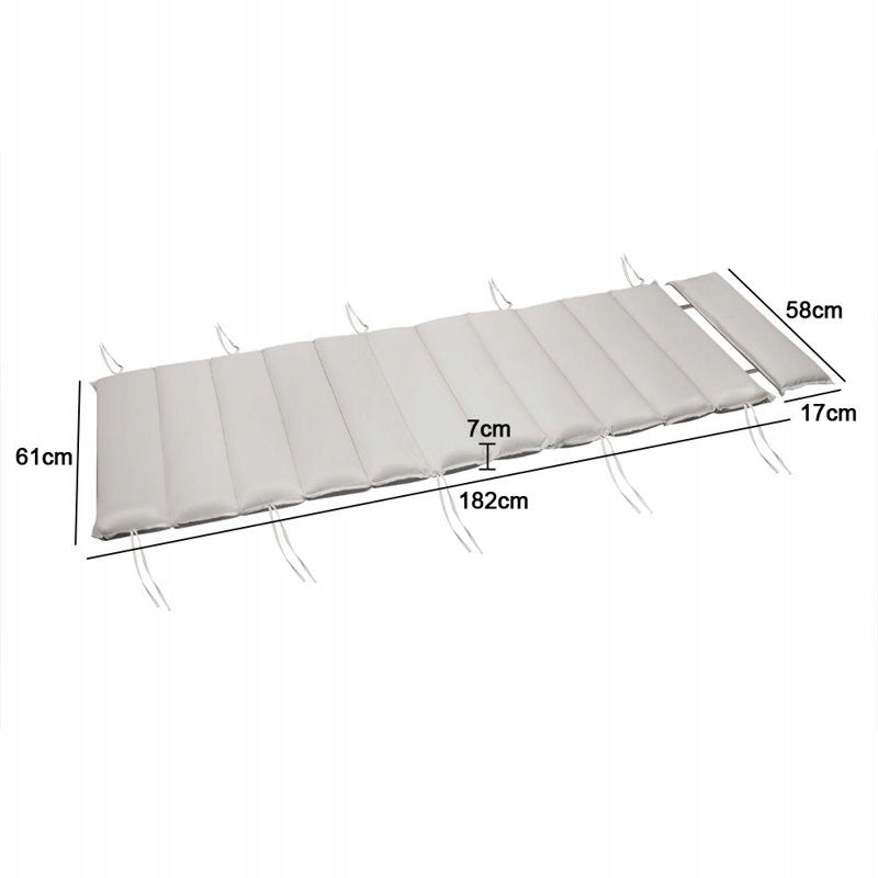 MATTRESS PILLOW FOR SUN LOUNGER 177x58x7 cm Pillow length 177 cm