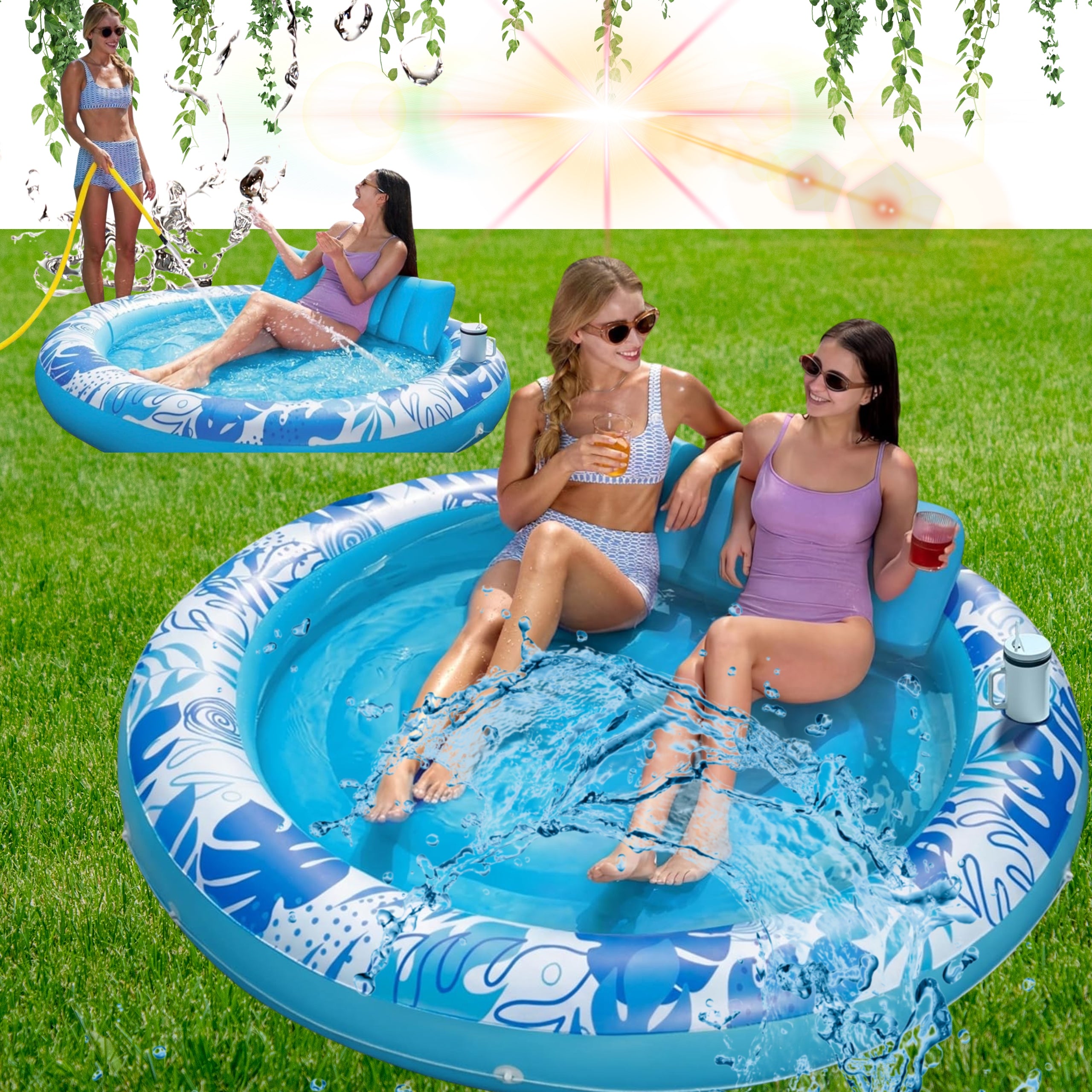 MATTRESS SWIMMING POOL SUN LOUNGER PILLOW INFLATABLE WATER BATH!