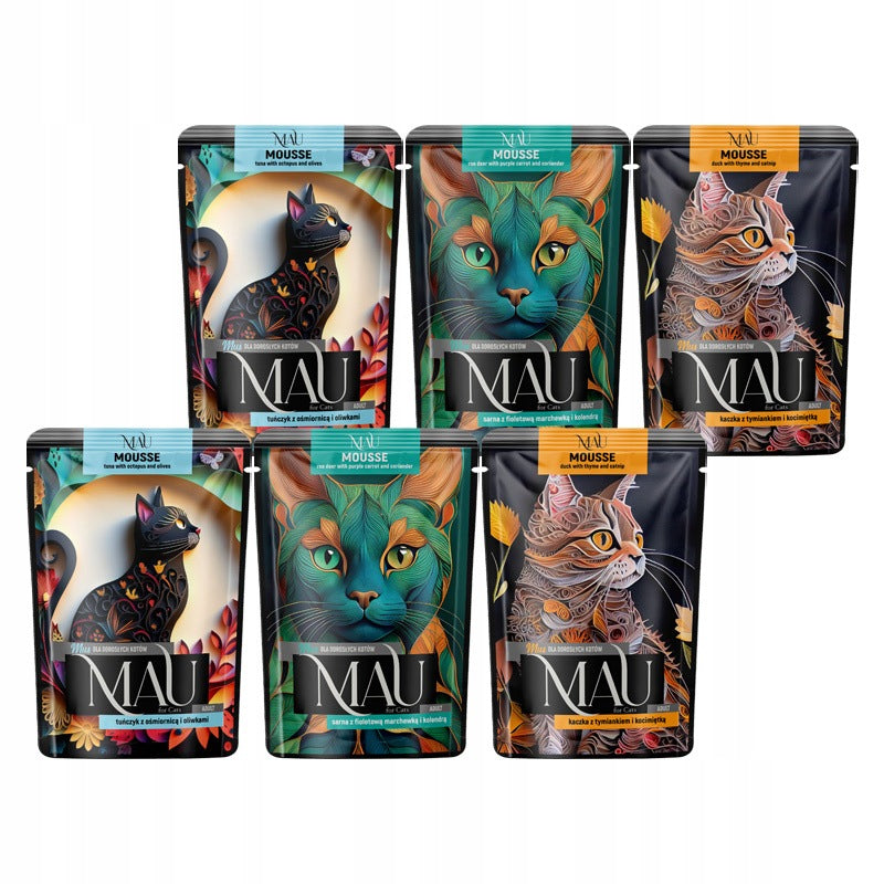 MAU Mousse Wet cat food mix of three flavors set of 6 x 85 g