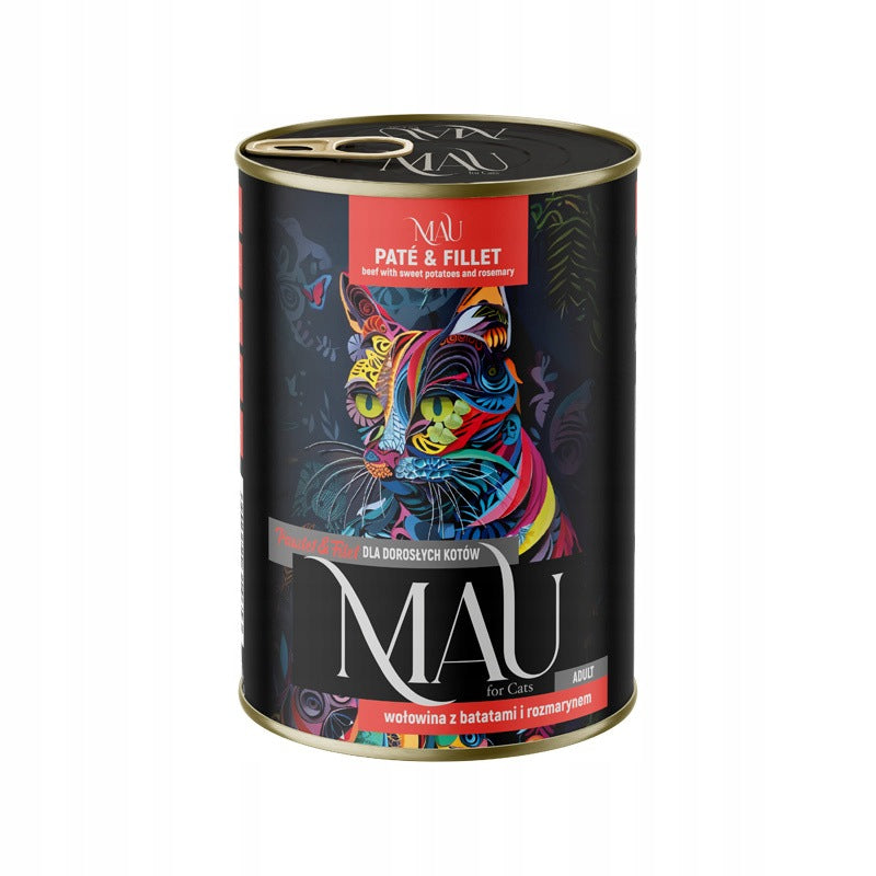 MAU Pate and Fillet Cat Food Beef with Sweet potatoes and Rosemary 400 g
