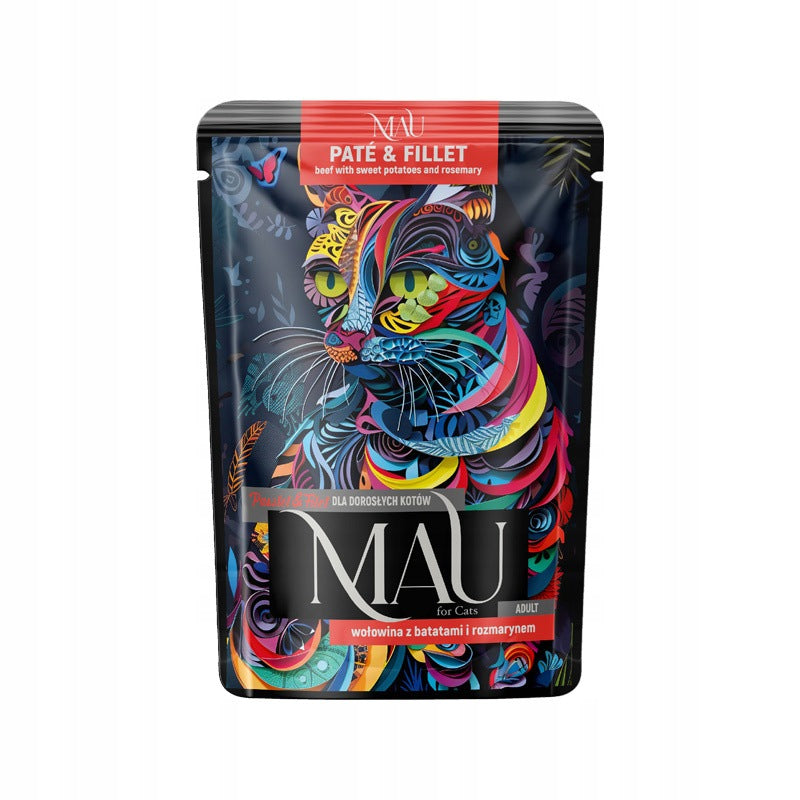 MAU Pate and Fillet Cat Food Beef with Sweet potatoes and Rosemary 85 g