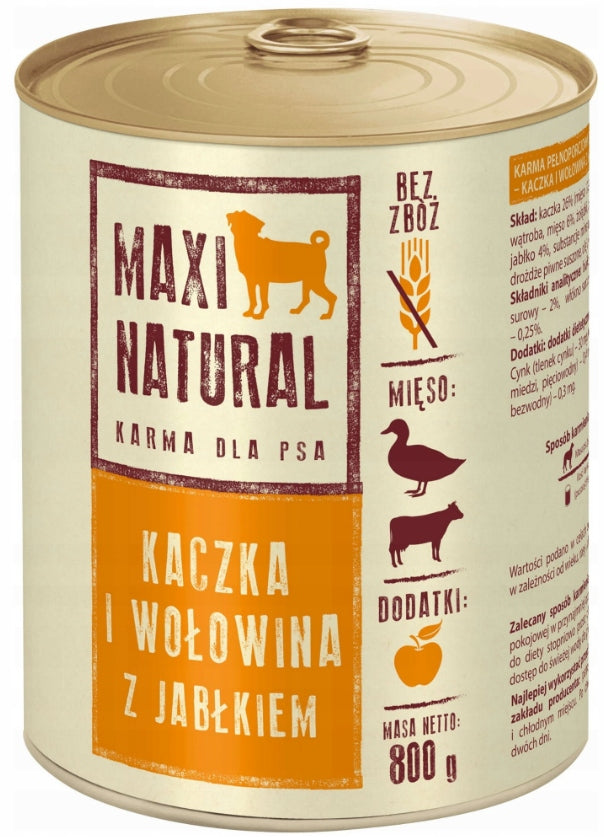 MAXI NATURAL DOG FOOD DUCK BEEF APPLE 800G