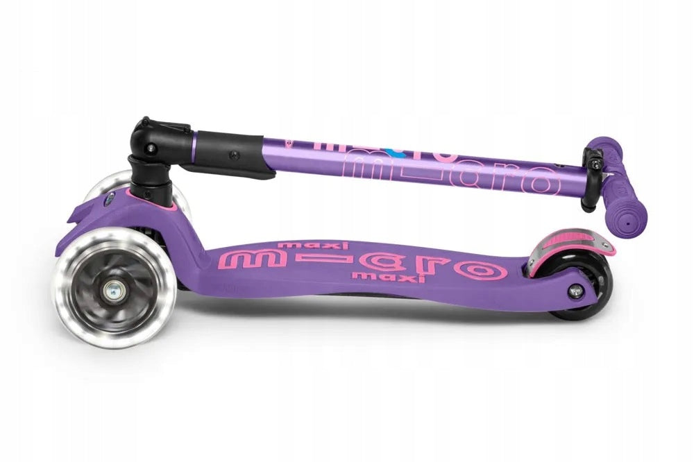 MAXI SCOOTER MICRO DELUXE LED PURPLE FOLDABLE MMD100 Brake yes