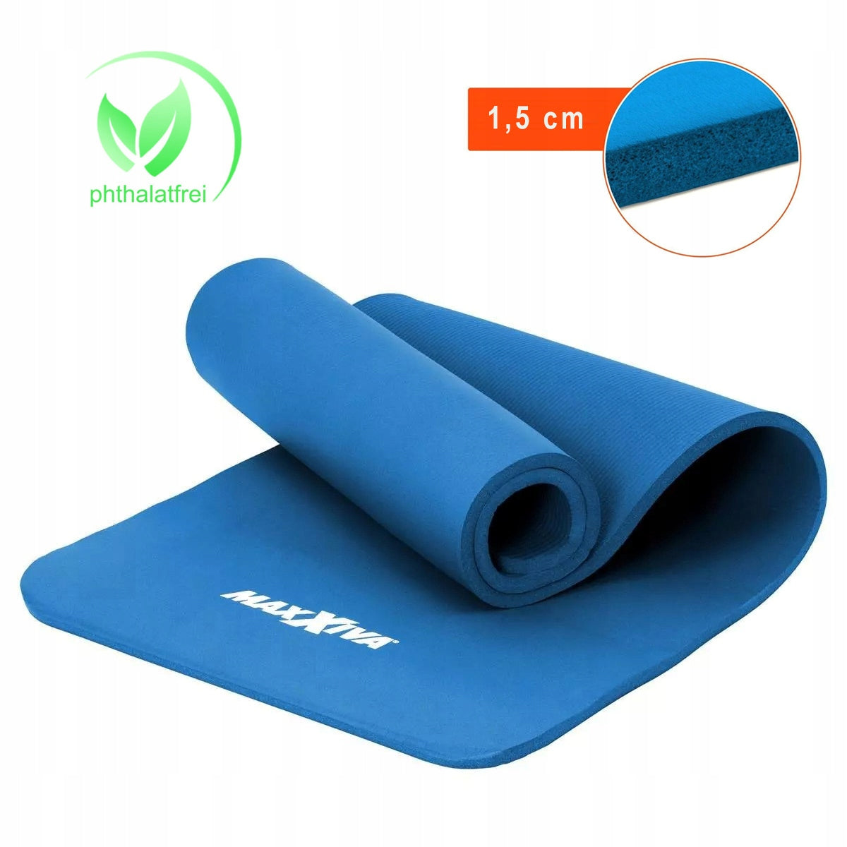 MAXXIVA BLUE FOAM MAT 190x60x1,5cm FOR EXERCISE / YOGA / FITNESS
