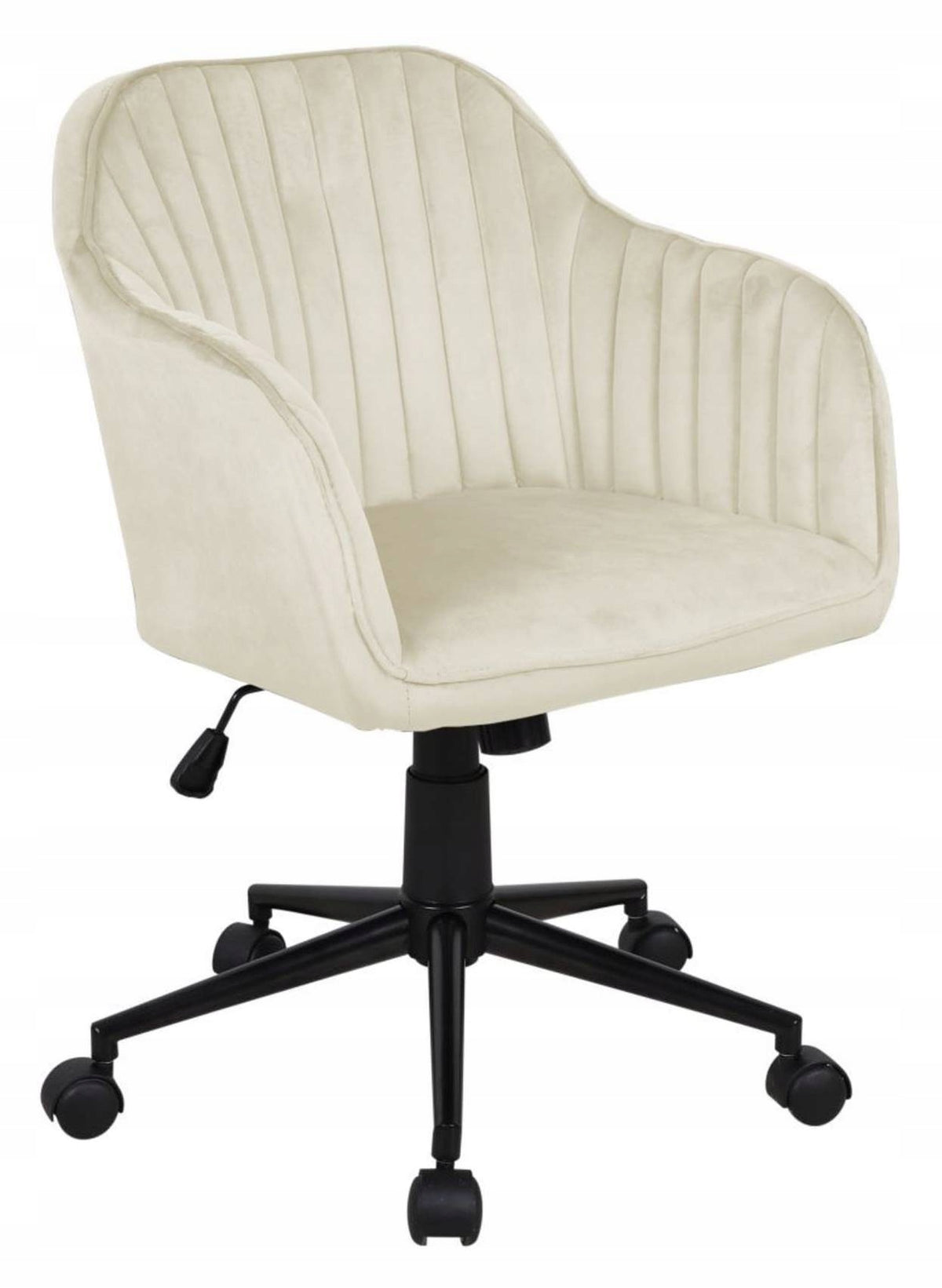 MAYA Beige Office Chair, Velvet Swivel Chair, For Office and Home Packaging status original