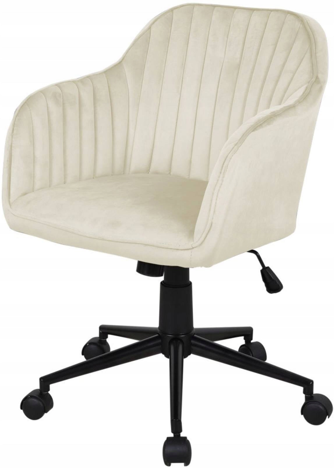 MAYA Beige Office Chair, Velvet Swivel Chair, For Office and Home