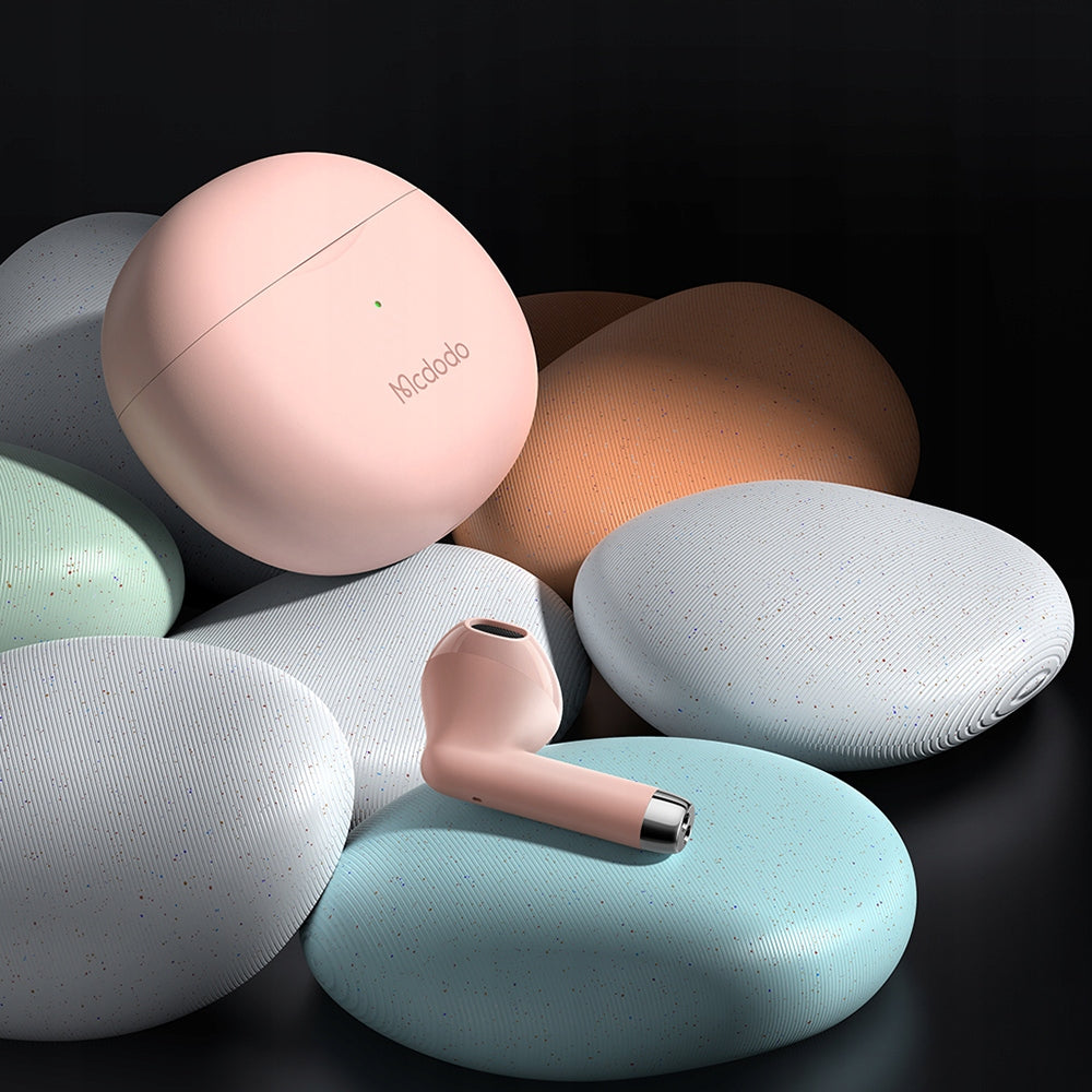 MCDODO BLUETOOTH 5 WIRELESS EARBUDS WITH MICROPHONE CASE PINK Brand McDodo
